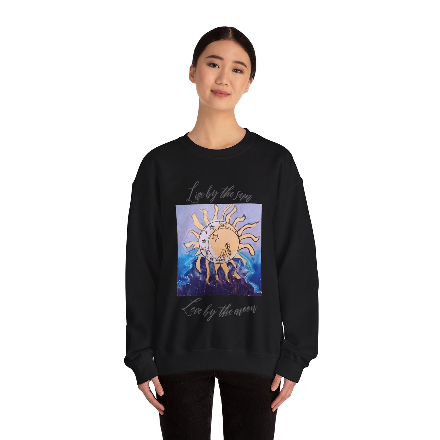 Live by the sun. Love by the moon. Crewneck Sweatshirt.