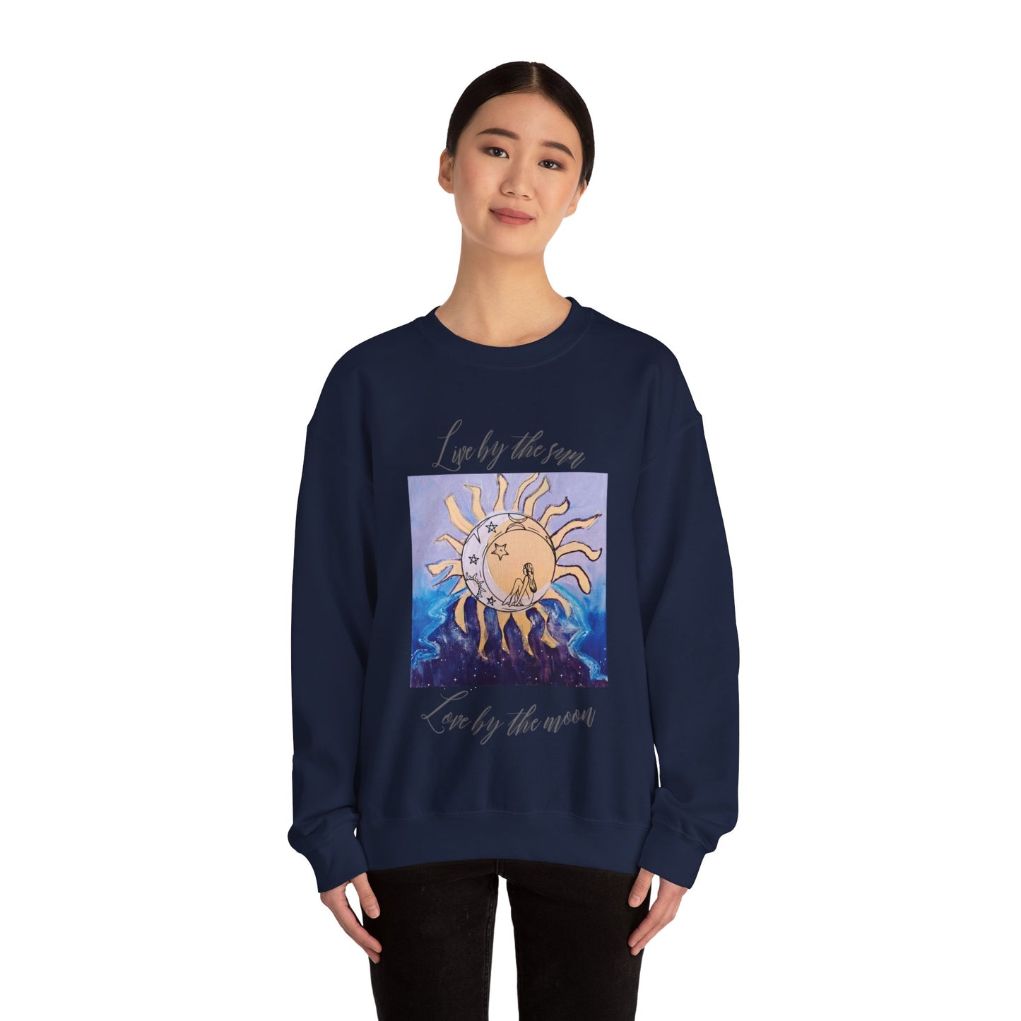 Live by the sun. Love by the moon. Crewneck Sweatshirt.