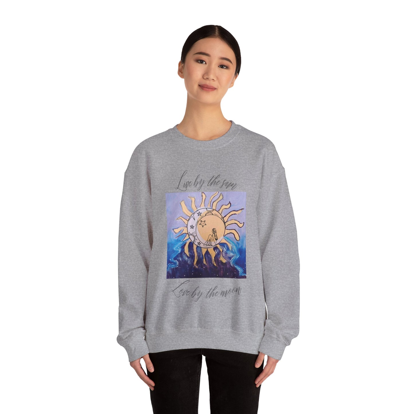 Live by the sun. Love by the moon. Crewneck Sweatshirt.